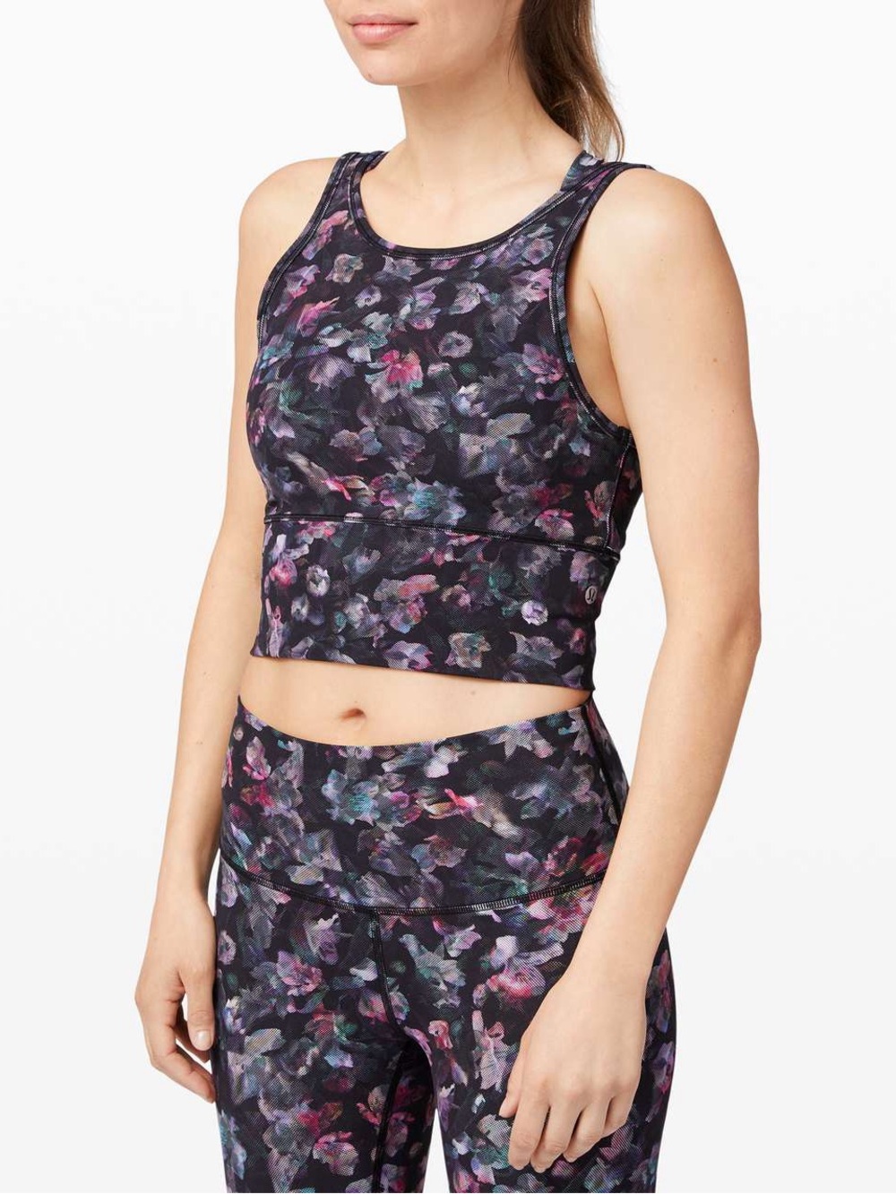 Lululemon Power Pivot Tank Floral Workout Yoga Cropped Gym Fitness Summer - Picture 2 of 6